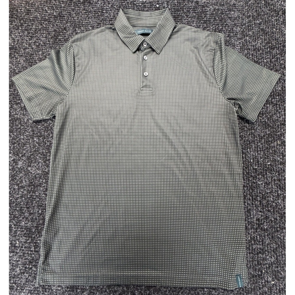Perry Ellis Men's‎ Tennis Short Sleeve Polo Shirt Green Gray Medium